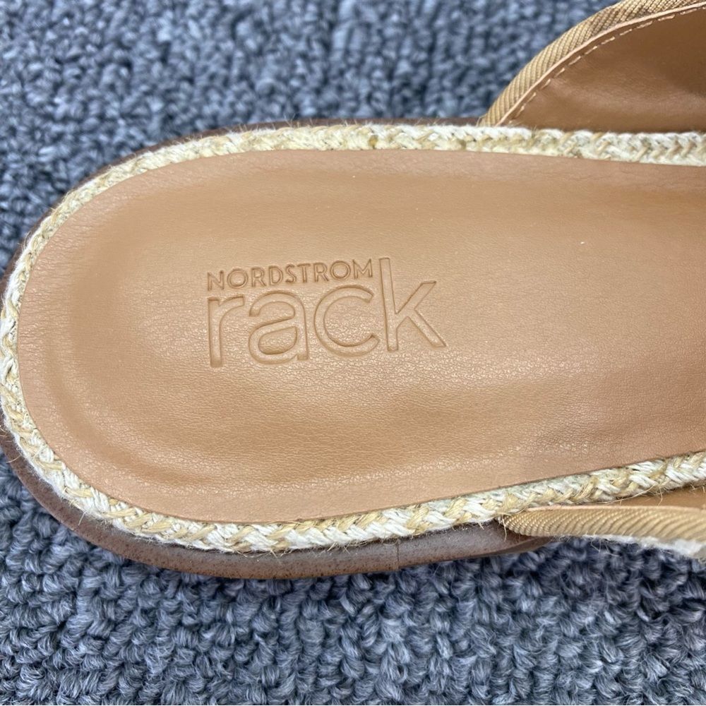 Nordstrom Rack Natural Woven Slip-On Mule Flats 9M Cream Tan Coastal Grandmother - Picture 7 of 10
